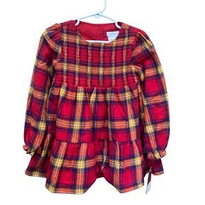 Tahari Plaid Apple Button Back Detail Long Sleeve Dress 2T NEW Easter #778